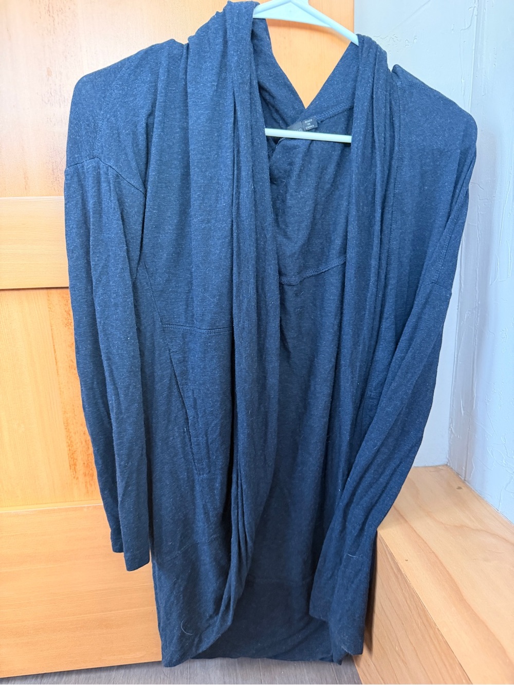 Prana Heathered Navy Open Front Cardigan